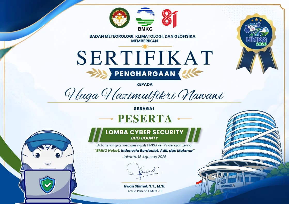 Peserta Lomba Cyber Security Bug Bounty — HMKG ke-79 BMKG