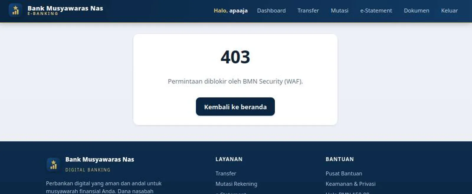 XSS basic kena WAF 403