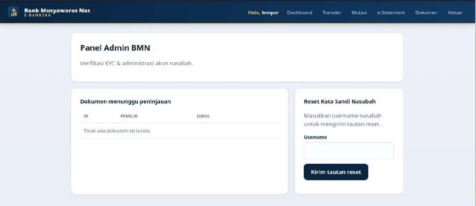 Panel Admin di /admin