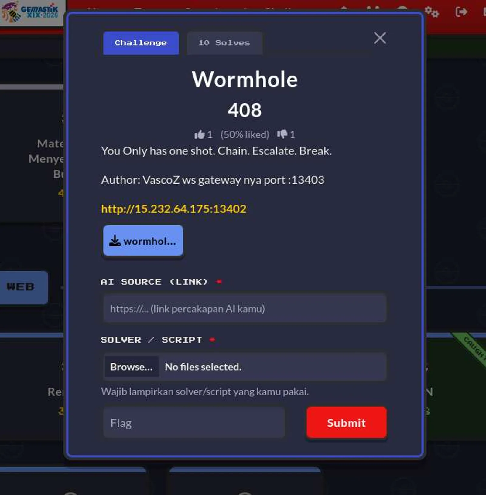 Modal soal Wormhole