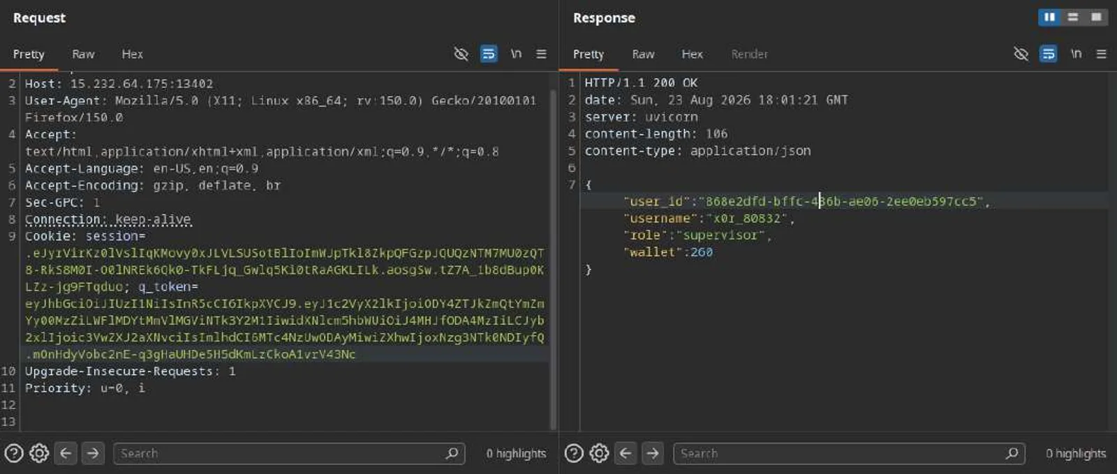 /api/auth/me: role supervisor