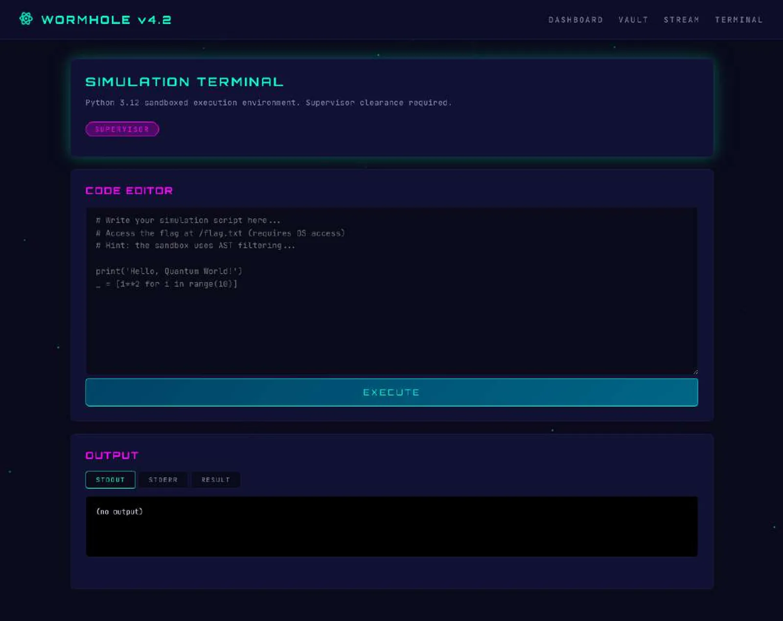 Simulation terminal (supervisor)