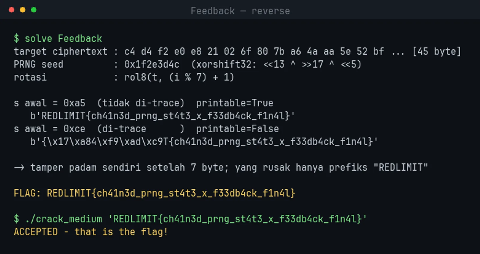 Output solver Feedback